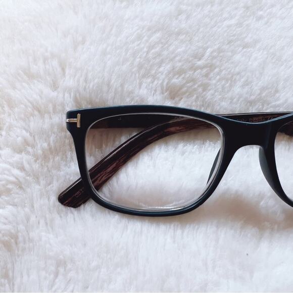 Owen Blue with Dark Wood Reader Glasses - Picture 3 of 11